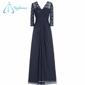 Lace Pleat Criss-Cross Mutter der Braut Kleid mit Ärmeln